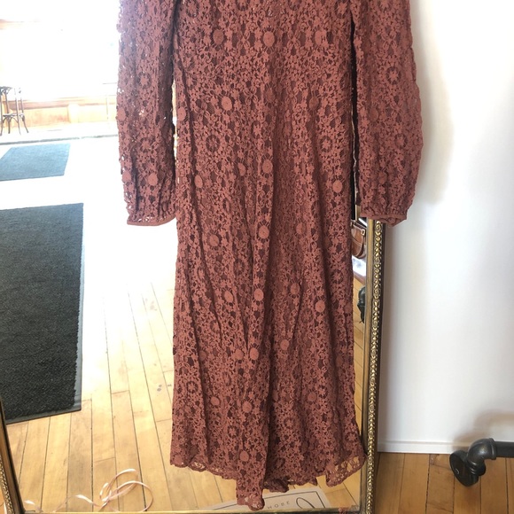 ZARA brown lace midi dress - Picture 5 of 5